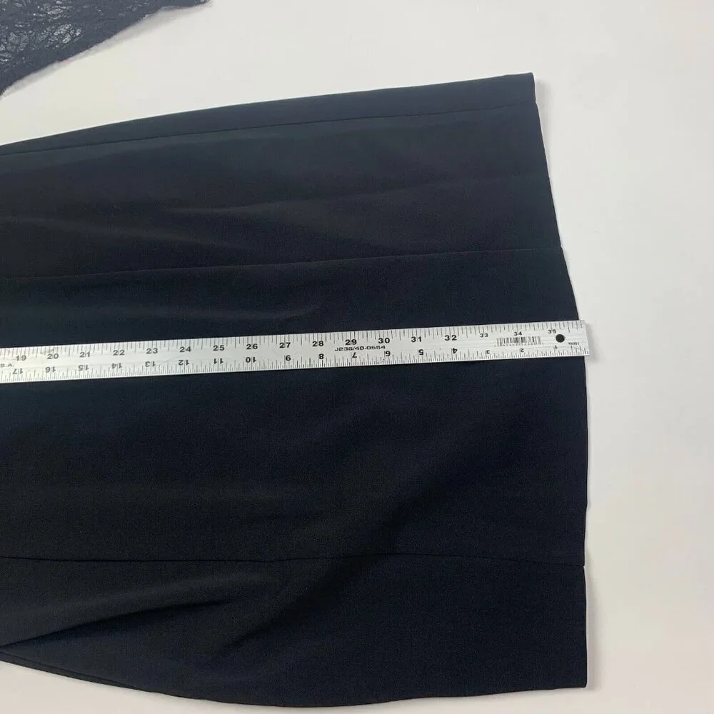 Laundry by Shelli Segal Womens Lace Little Black Dress Size 8 Long Sleeve Zip - Picture 5 of 8